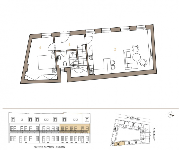 Ponuka bytov - zoznam / MEZONETOVÝ APARTMÁN 2J - foto