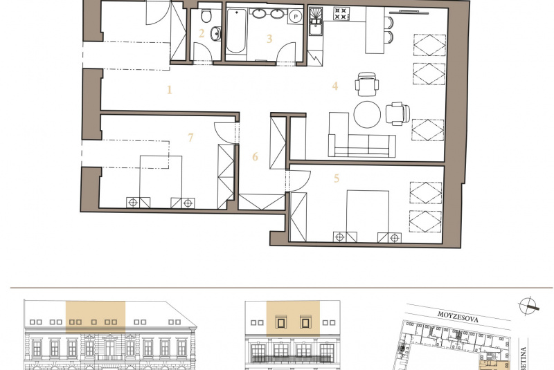 Ponuka bytov - zoznam / APARTMÁN 3F PODKROVIE - foto