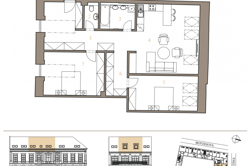 Ponuka bytov - zoznam / APARTMÁN 3F PODKROVIE - foto